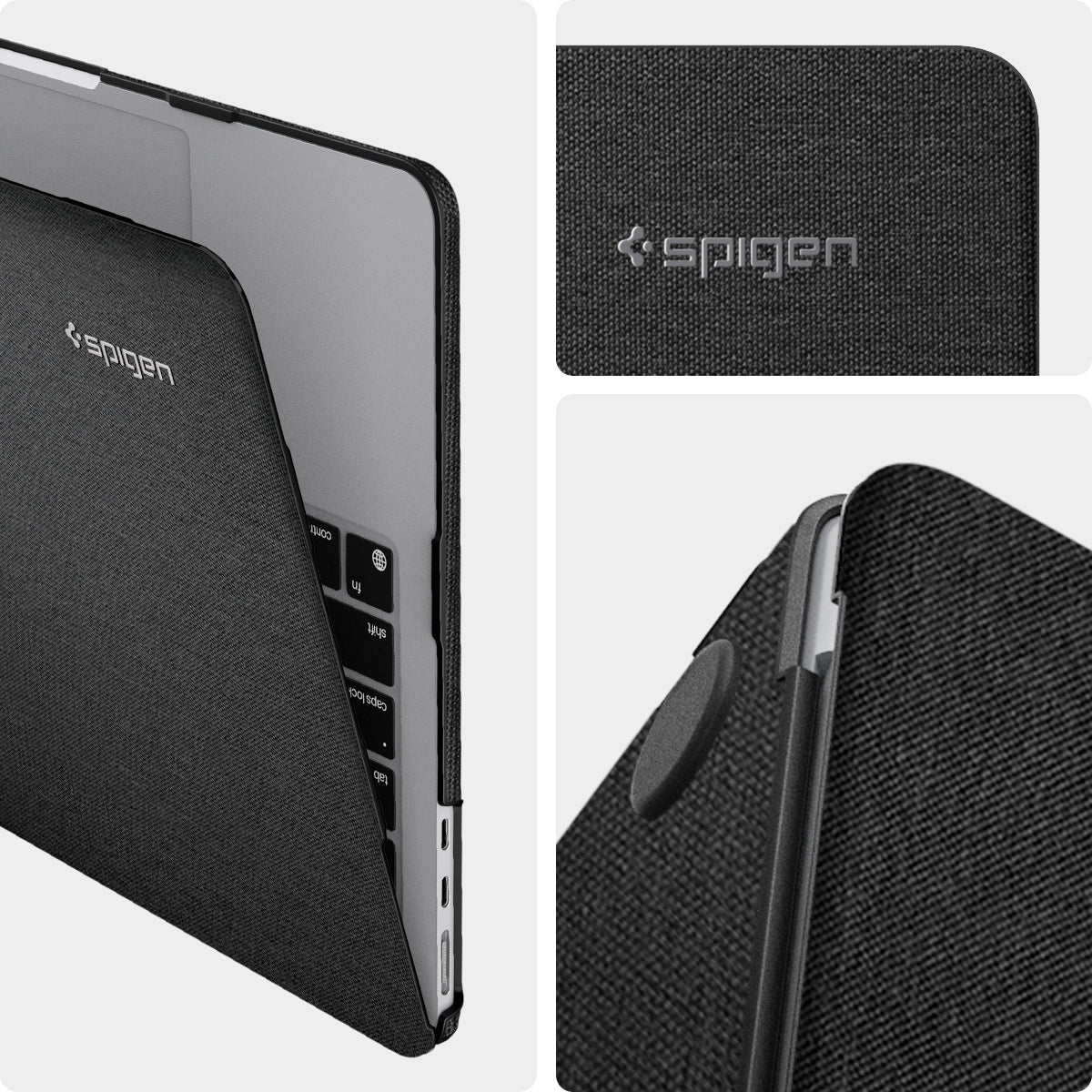 ACS05272 - MacBook Air Case Urban Fit in black showing the different angles