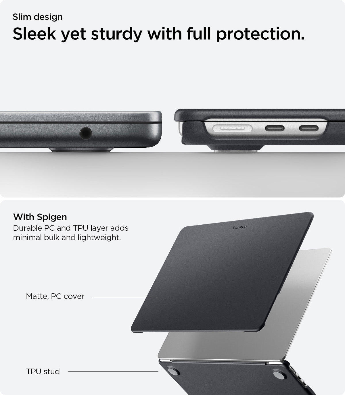 ACS11267 - MacBook Air 15-inch Nano Pop Black Sesame showing an elevated base with vent cutouts for optimal airflow