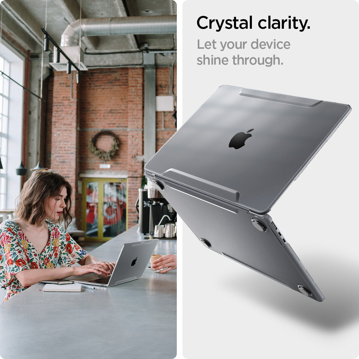 ACS05271 - MacBook Air Case Thin Fit in crystal clear showing the crystal clarity. Let your device shine through