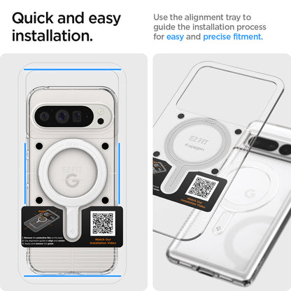 ACP08346 - Magnet Ring Plate (MagFit) in White showing the quick and easy installation. use the alignment tray to guide the installation process for easy and precise fitment