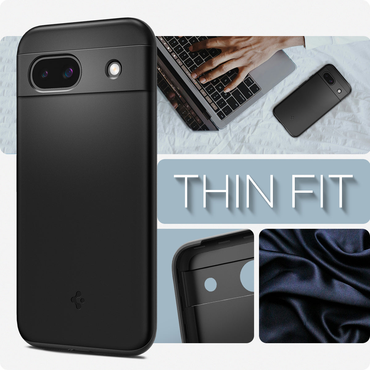 ACS07256 - Pixel 8a Case Thin Fit in Black thin fit.