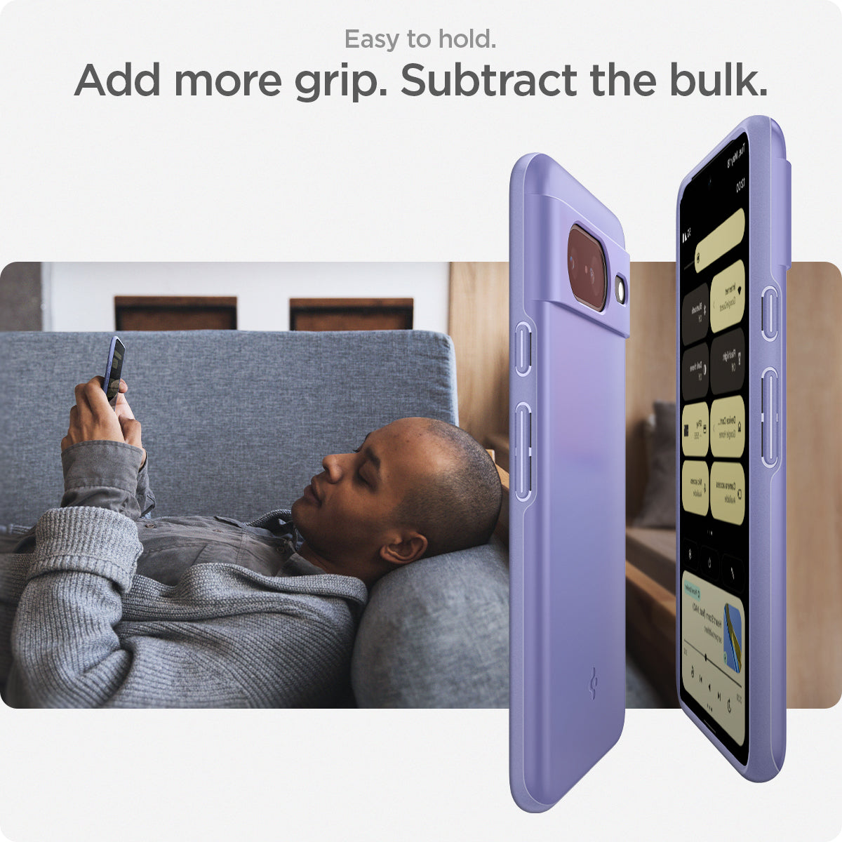 ACS06292 - Pixel 8 Case Thin Fit in awesome violet easy to hold. add more grip. subtract the bulk.