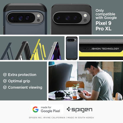 ACS07727 - Pixel 9 Pro XL Case Tough Armor in Metal Slate only compatible with Google Pixel 9 pro XL. Extra protection, Optimal grip, Convenient viewing.