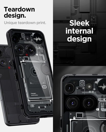 ACS08568 - Nothing Phone 3 Ultra Hybrid Zero One showing the teardown design. Unique teardown print. Sleek internal design