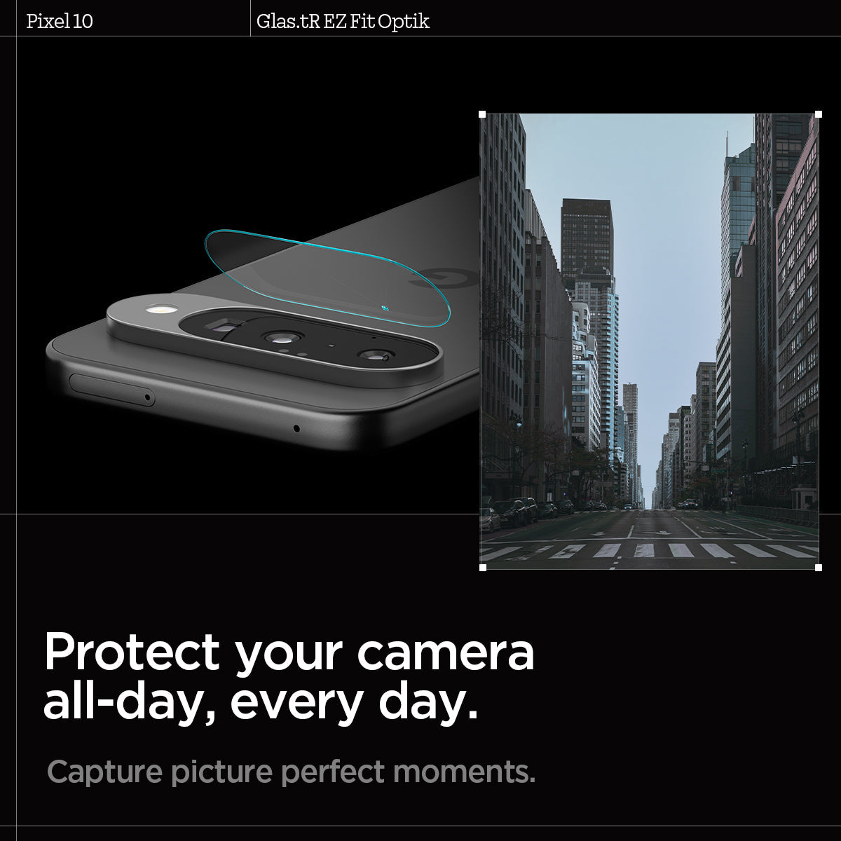 AGL09661 - Pixel 10 Optik EZ Fit Lens Protector protect your camera all-day, everyday. capture picture perfect moments