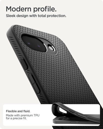 ACS11285 - Pixel 10a Liquid Air in Matte Black showing modern profile. sleek design with total protection