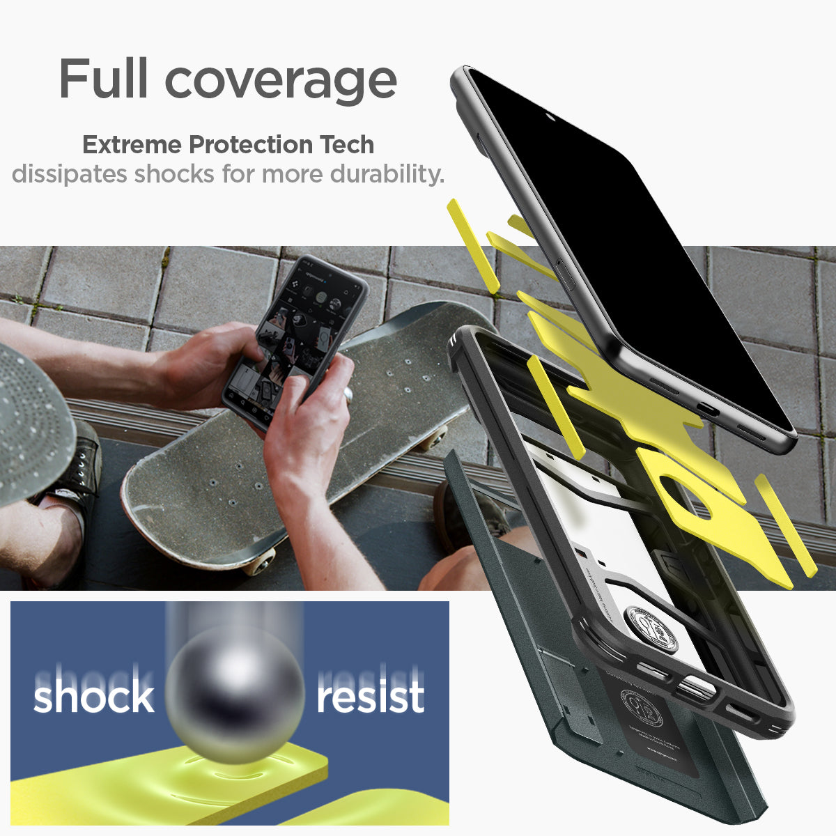 ACS06322 - Pixel 8 Pro Case Tough Armor in abyss green Full coverage extreme protection tech dissipates shocks for more durability. Shock resist.