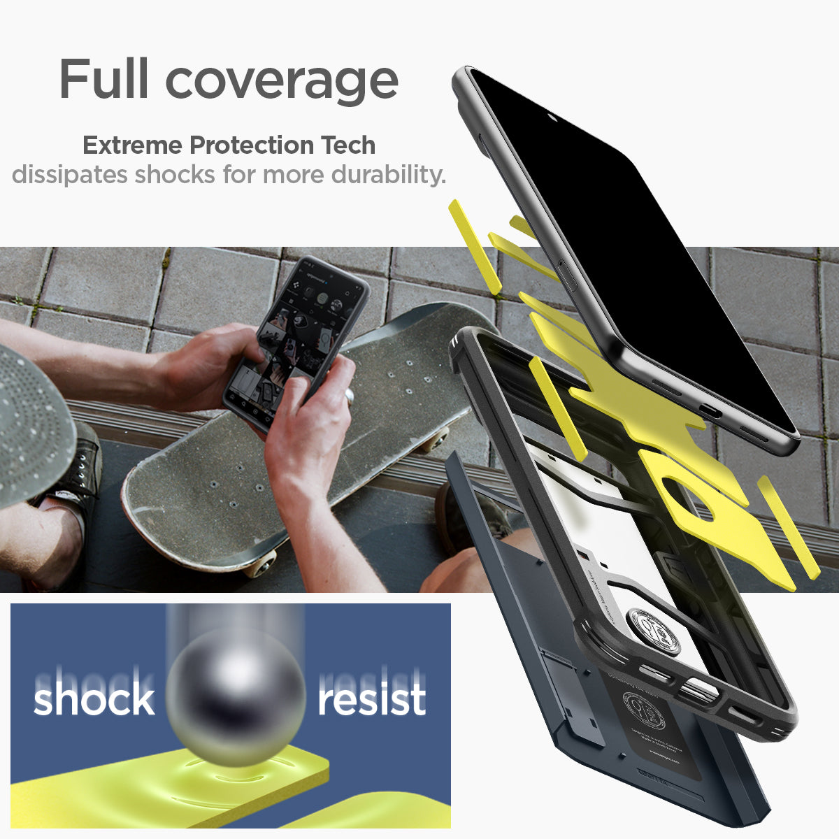 ACS06320 - Pixel 8 Pro Case Tough Armor in metal slate Full coverage extreme protection tech dissipates shocks for more durability. Shock resist.