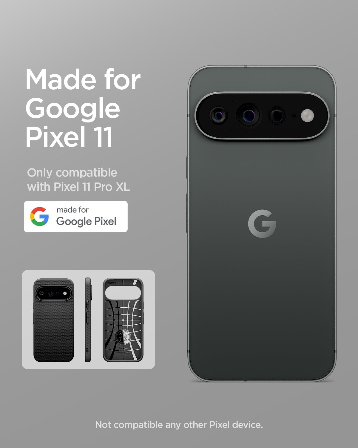 ACS11448 - Pixel 11 Pro XL Matte Black made for Google Pixel certified case
