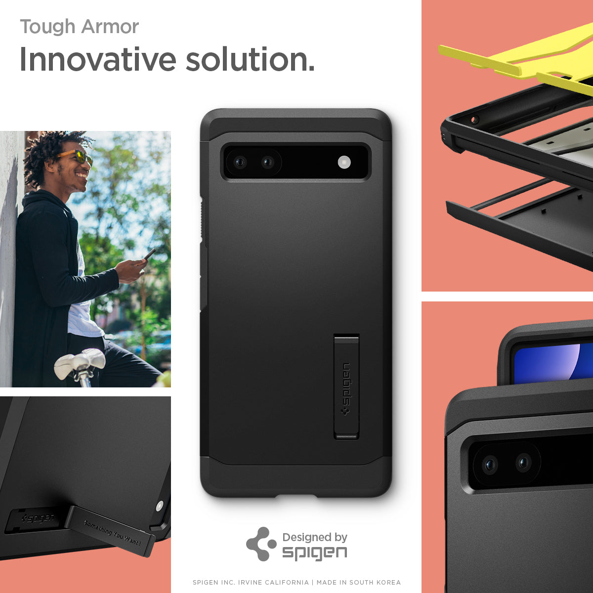 ACS04479 - Pixel 6a Case Tough Armor in black tough armor innovative solution.