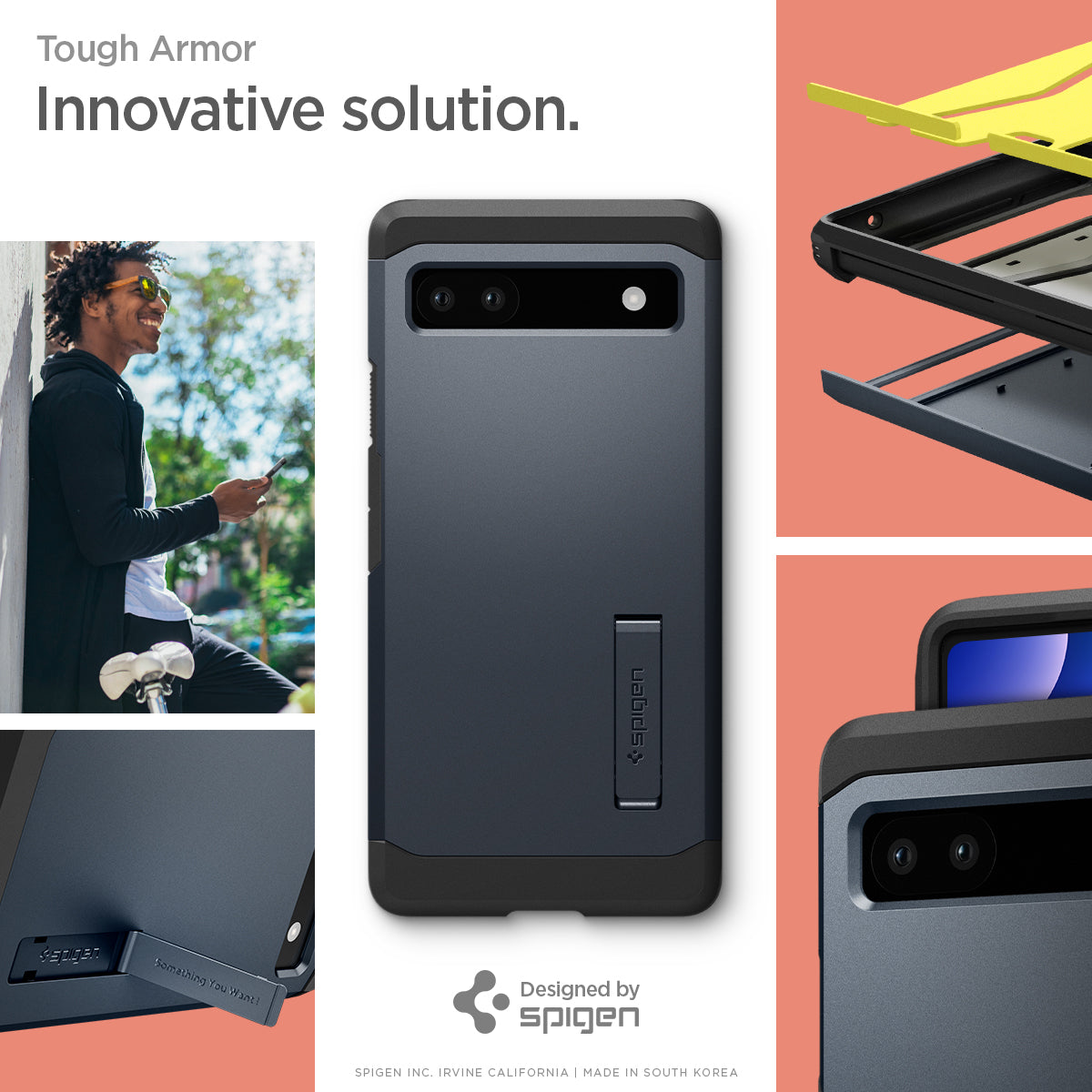 ACS04480 - Pixel 6a Case Tough Armor in metal slate tough armor innovative solution.
