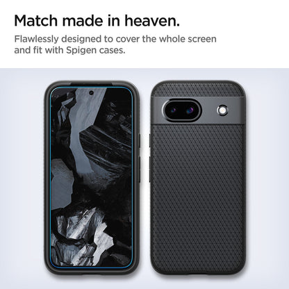 AGL07464 - Pixel 8a Alignmaster in Clear match made in heaven. Flawlessly designed to cover the whole screen and fit with spigen cases.