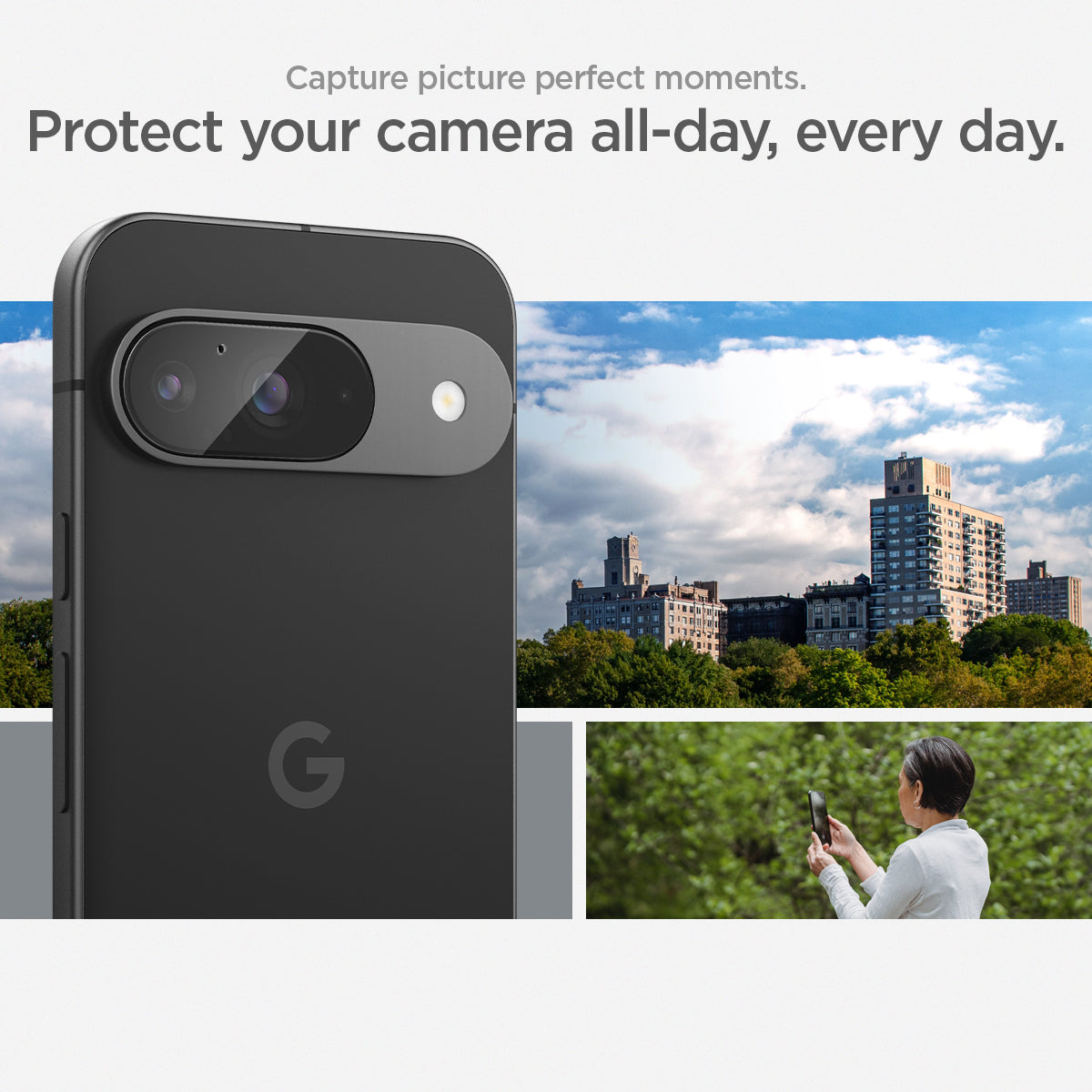 AGL08443 - Pixel 9 Case Optik EZ Fit Lens Protector in Crystal Clear capture picture perfect moments. protect your camera all day every day.