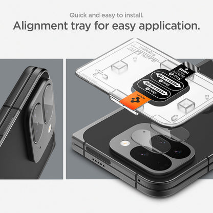 AGL09107 - Pixel 9 Pro Fold Optik EZ Fit Lens Protector in Crystal Clear quick and easy to install. Alignment tray for easy application.