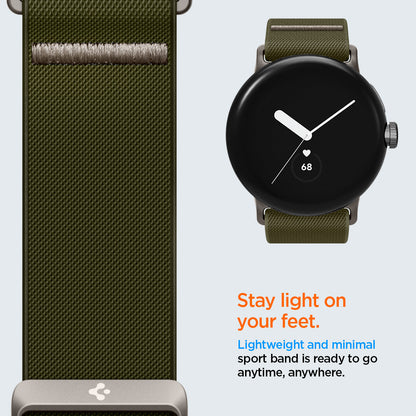 AMP07608 - Pixel Watch 5 (41mm) Lite Fit Khaki durable woven material is designed for everyday use and active lifestyles.