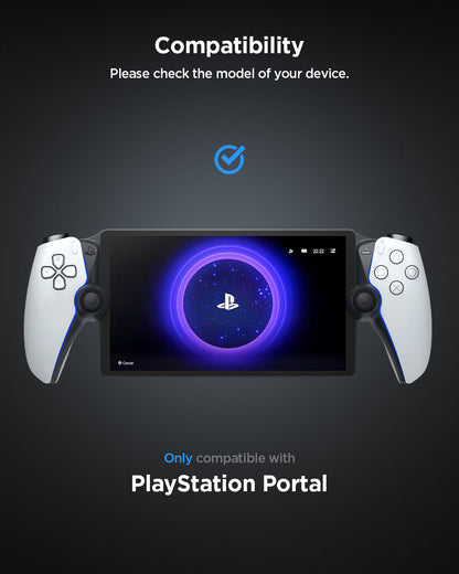 ACS07235 - Playstation Portal Case Thin Fit in black showing the compatibility. Only compatible with PlayStation Portal