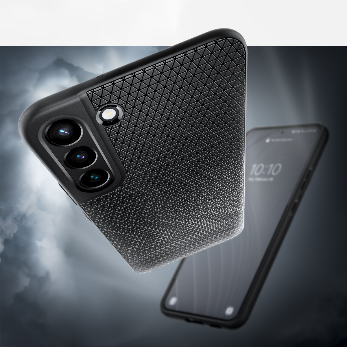 ACS03953 - Galaxy S22 Plus 5G Case Liquid Air in black showing the back, partial front and top