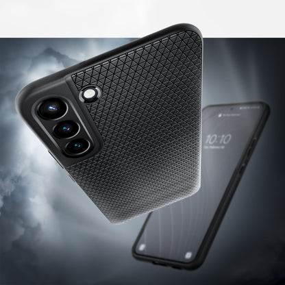 ACS03953 - Galaxy S22 Plus 5G Case Liquid Air in black showing the back, partial front and top