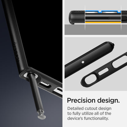 ACS03925 - Galaxy S22 Ultra 5G Case Neo Hybrid in black precision design. detailed cutout design to fully utilize all of the device's functionality.