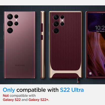 ACS04382 - Galaxy S22 Ultra 5G Case Neo Hybrid in burgundy only compatible with s22 ultra. not compatible with galaxy s22 and galaxy s22+