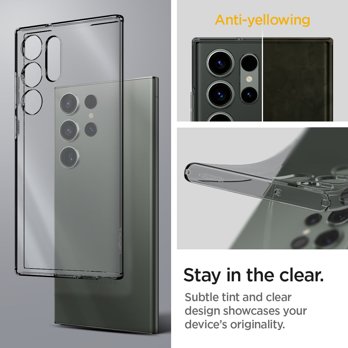 ACS05611 - Galaxy S23 Ultra Case Liquid Crystal in space crystal anti yellowing. Crystal clear long lasting clarity that preserves the originality with quality.