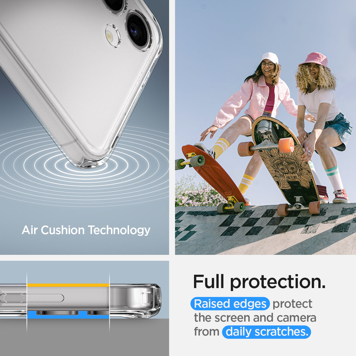 ACS07349 - Galaxy S24 Case Ultra Hybrid in Crystal Clear full protection. raised edges protect the screen and camera from daily scratches. Aircushion technology.