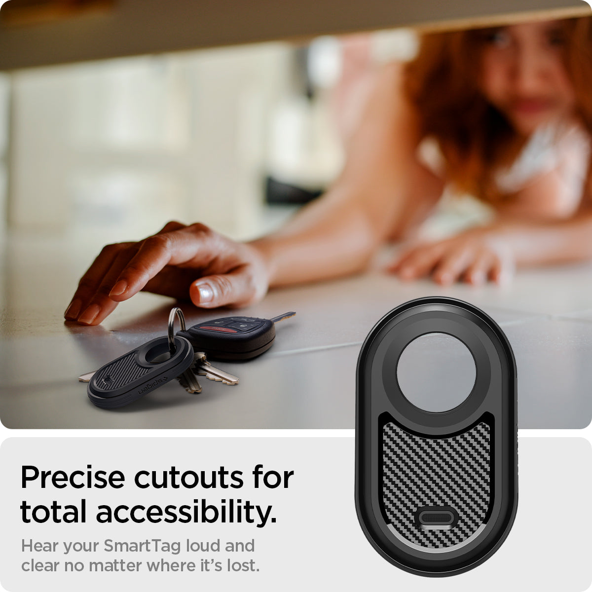 ACS06271 - Galaxy SmartTag 2 Case Rugged Armor in matte black precise cutouts for total accessibility. hear your smart tag loud and clear no matter where it's lost.