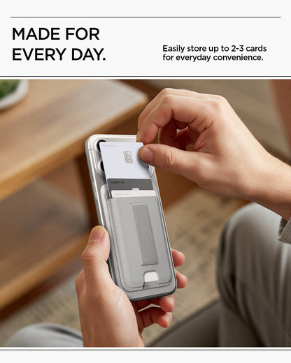 AFA10803 - MagSafe SleekBand Card Holder | 3 Cards (MagFit) in Urban Gray showing made for every day. easily store up to 2~3 cards for everyday convenience