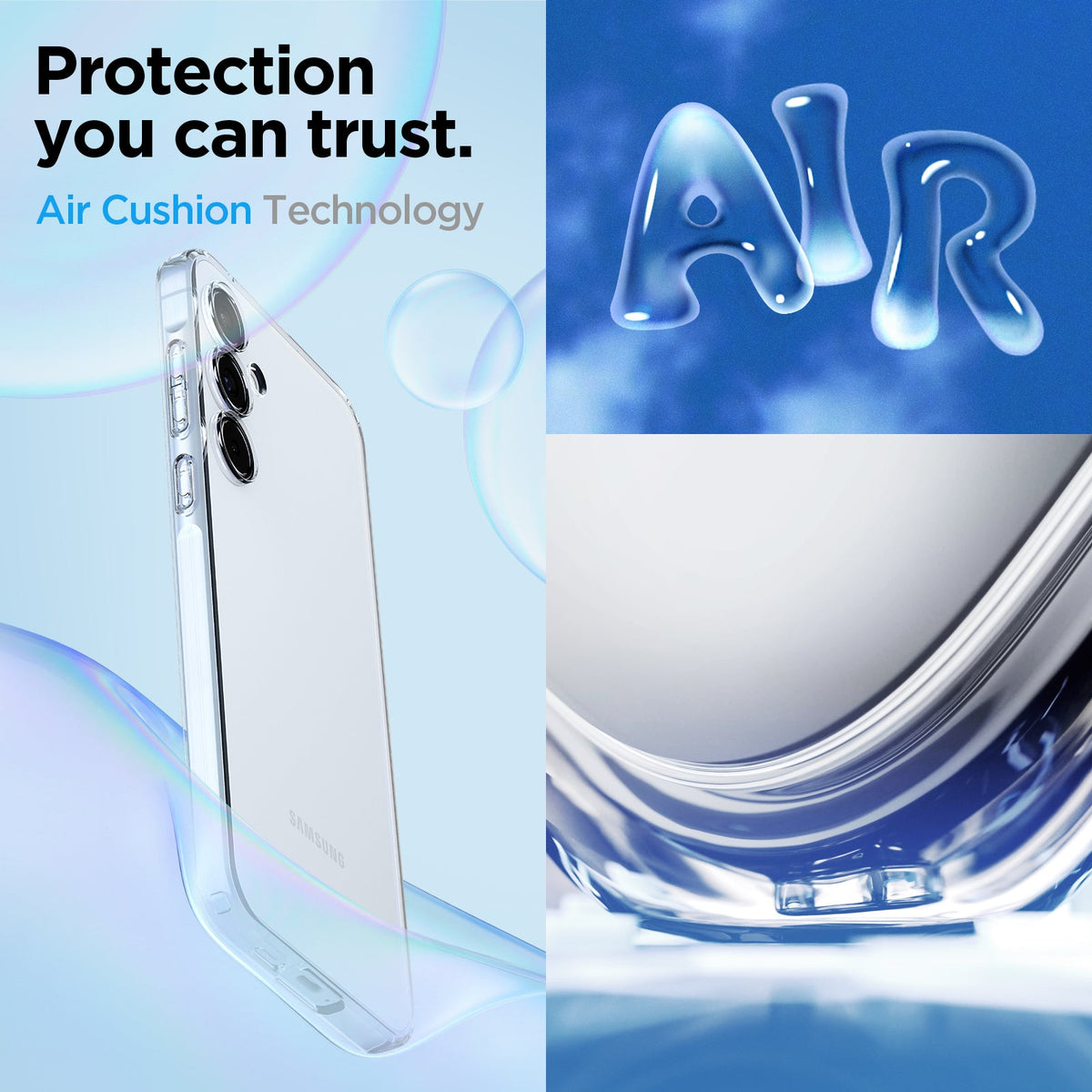 ACS07537 - Galaxy A55 5G Case Liquid Crystal in Crystal Clear protection you can trust. Aircushion technology.