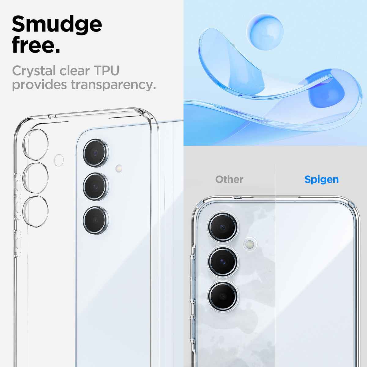 ACS07537 - Galaxy A55 5G Case Liquid Crystal in Crystal Clear smudge free Crystal TPU provides transparency.