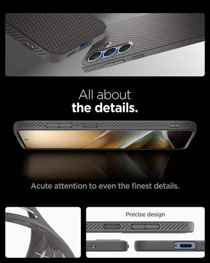 ACS08980 - Galaxy S25 Plus Case Liquid Air in Marble Gray showing the details. Acute attention to even the finest details. Precise design