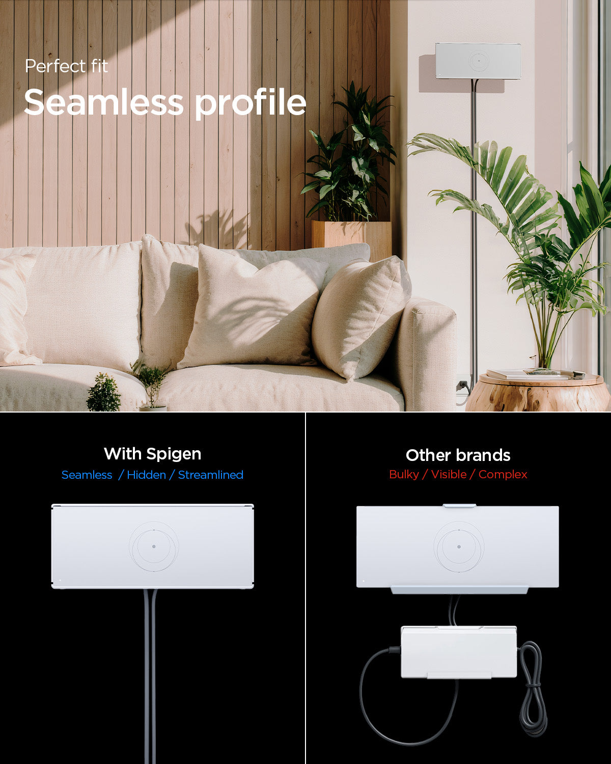 AMP09408 - Starlink Gen 3 Mount | STL310 in White showing its perfect fit with the seamless profile.
