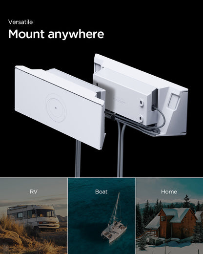 AMP09408 - Starlink Gen 3 Mount | STL310 in White showing that it is versatile and can mount anywhere such as RV, boat, or home