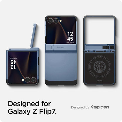 ACS09562 - Galaxy Z Flip 7 Case Tough Armor Pro (MagFit) in sierra blue showing designed for Galaxy Z Flip 7