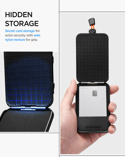 AFA10552 - Tiefit Card Holder (MagFit) in Black showing hidden storage