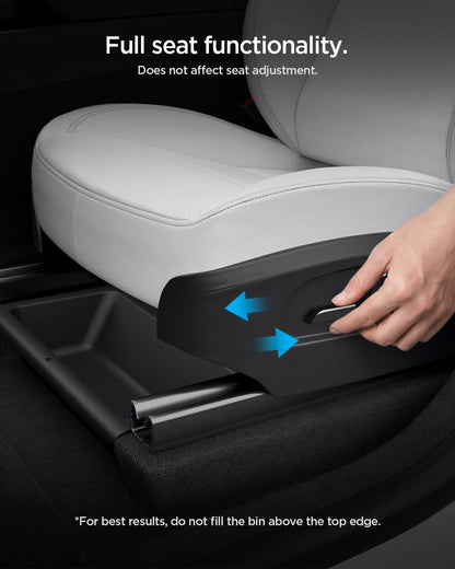 ACP10638 - Model Y Juniper (2025+) 1PK Underseat Organizer Box | TO222J showing full seat functionality.