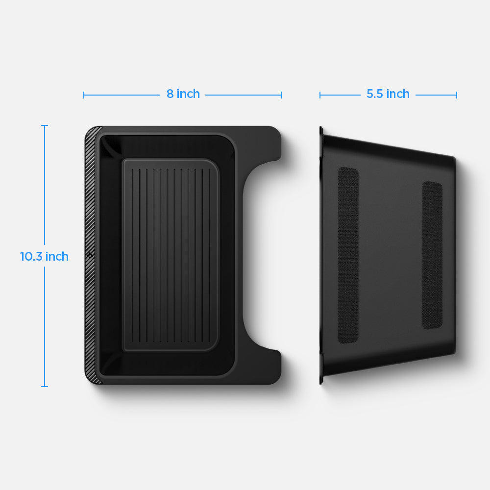ACP05758 - TO223 Tesla Model Y Rear Storage Box in black showing size of the product