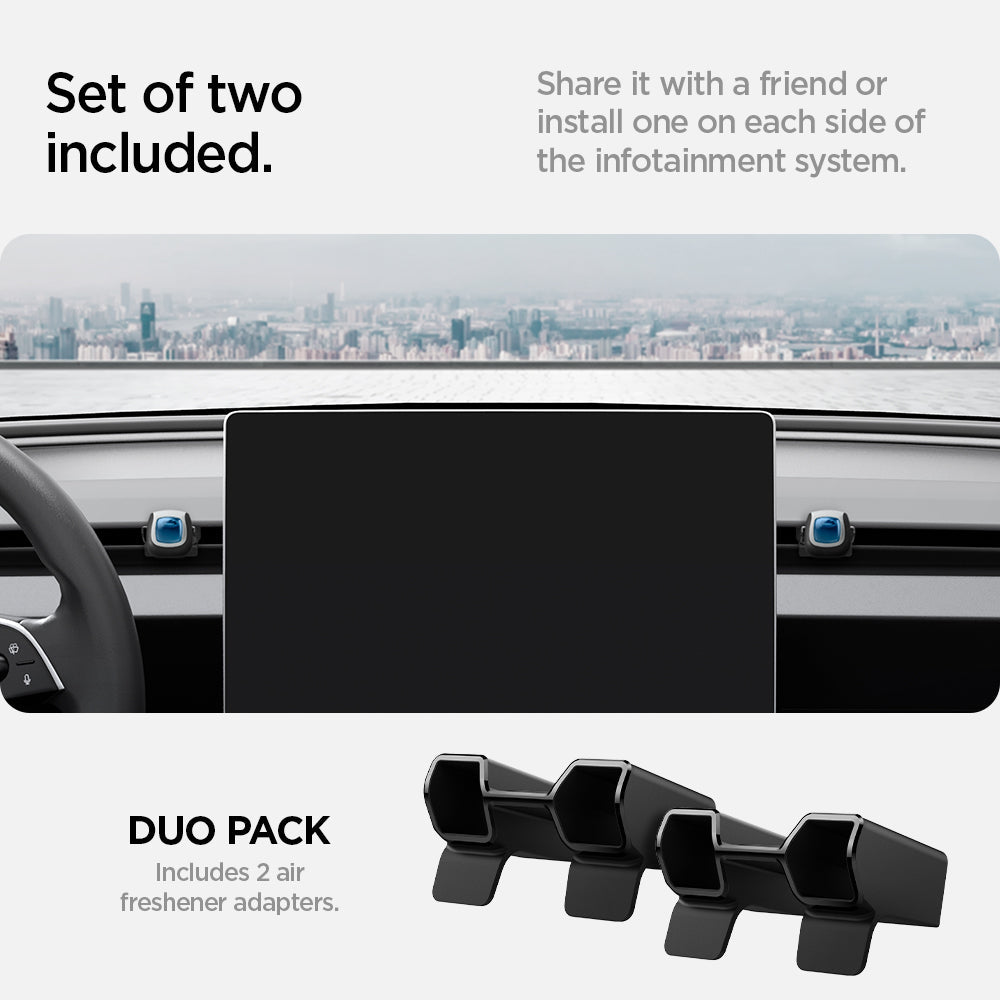 ACP10164 - Tesla Model 3 Highland - Freshener Adapter TO230H in Black showing the set of two included