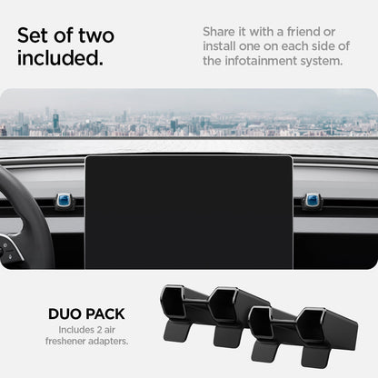 ACP10164 - Tesla Model 3 Highland - Freshener Adapter TO230H in Black showing the set of two included