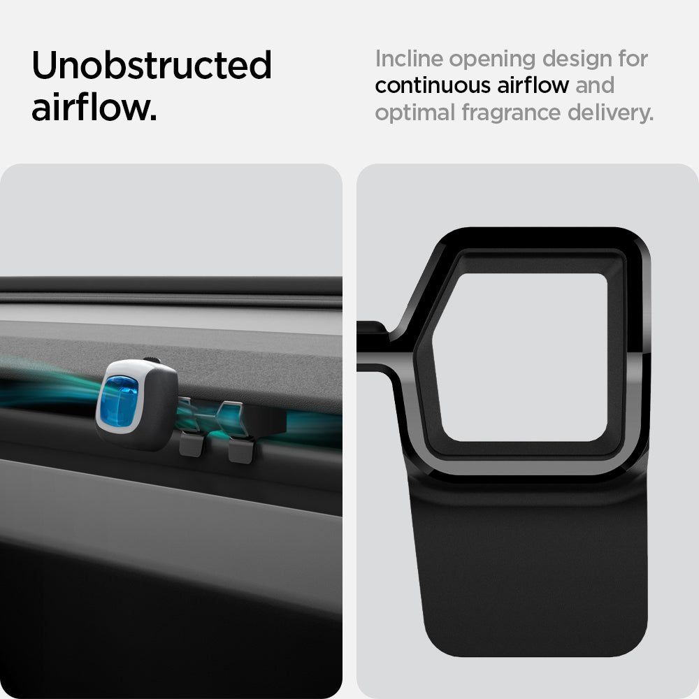 ACP10164 - Tesla Model 3 Highland - Freshener Adapter TO230H in Black showing the unobstructed airflow feature