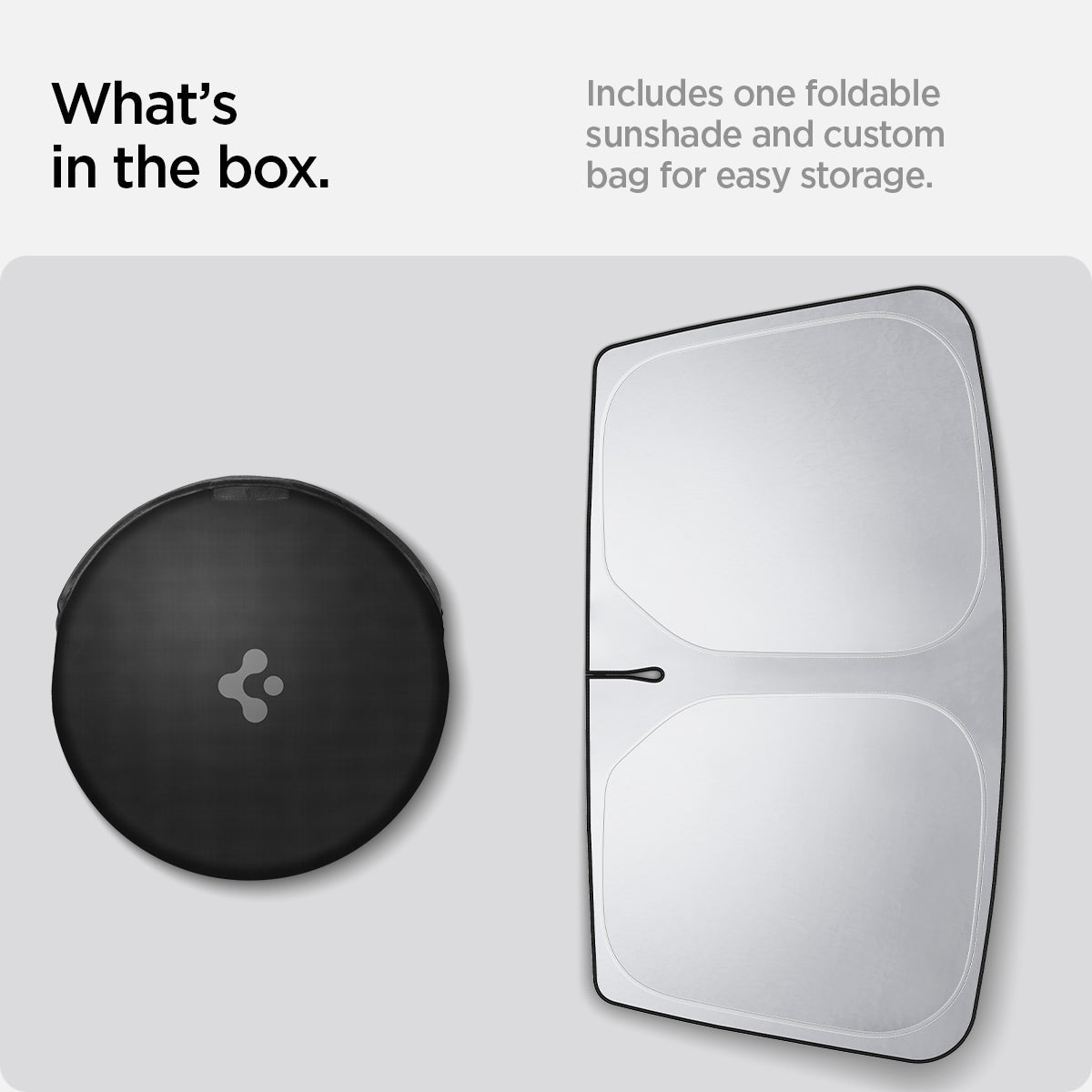 ACP09094 - Tesla Model X TO263 (2022-2025) Cryoshade in black what's in the box. Includes one foldable sunshades and custom bag for easy storage.