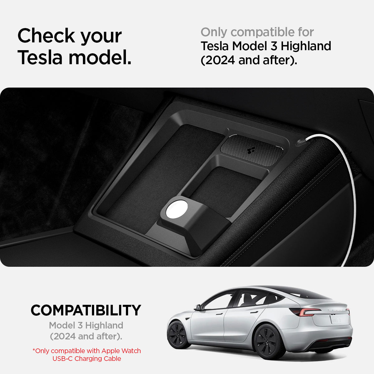 ACP07501 - Check your Tesla model. Only compatible for Tesla Model 3 Highland (2024 and after)