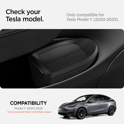 ACP09183 – Tesla Model Y Car Trash Bin in black check your tesla model. Only compatible for tesla model Y 2020-2025. Compatibility Model Y 2020-2025. Does not with Model Y 2025 Refresher (juniper).