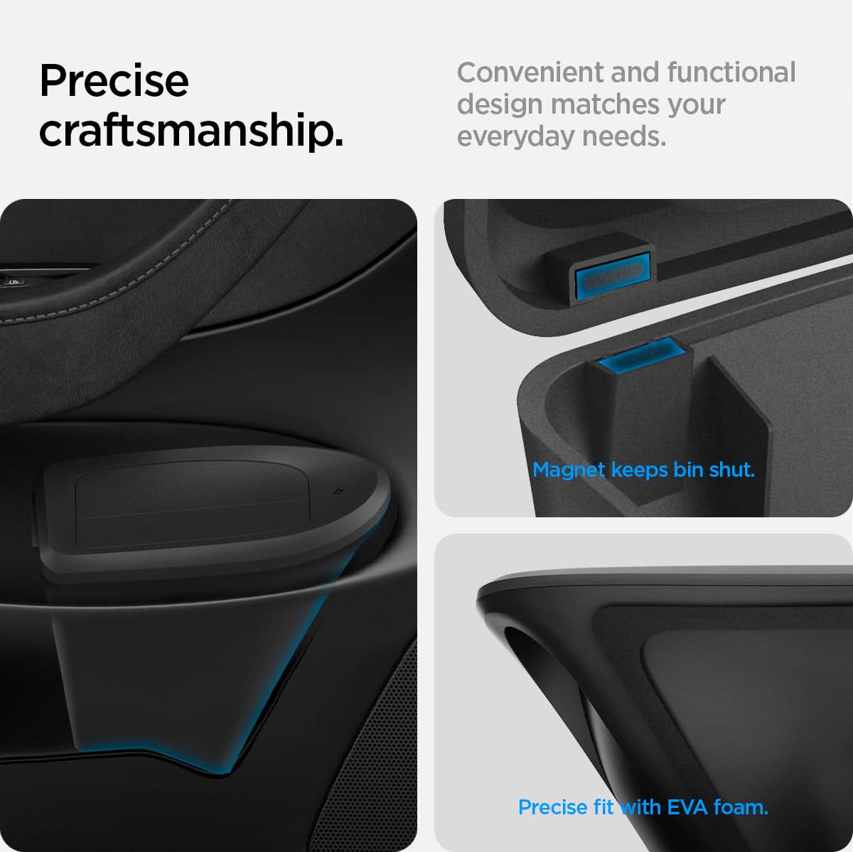 ACP09183 – Tesla Model Y Car Trash Bin in black precise craftsmanship. convenient and functional design matches your everyday needs.