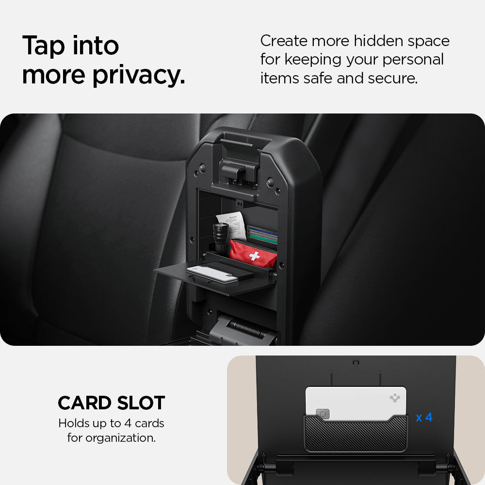 ACP09215 - Toyota Series - Center Console Hidden Storage Box | TYO221 showing the card slot that holds up to 4 cards for organization. Create more hidden space for keeping your persona items safe and secure