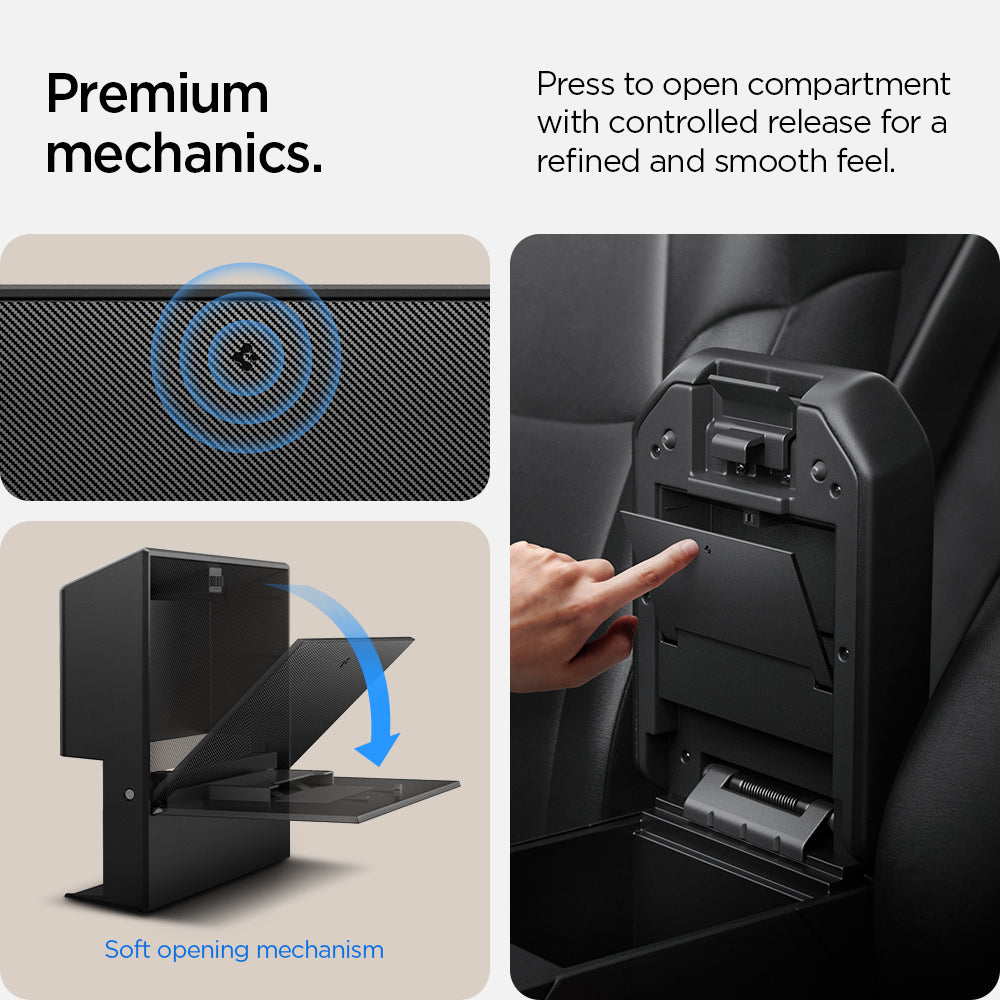 ACP09215 - Toyota Series - Center Console Hidden Storage Box | TYO221 premium mechanics. Press to open compartment with controlled release for a refined and smooth feel. Soft opening mechanism