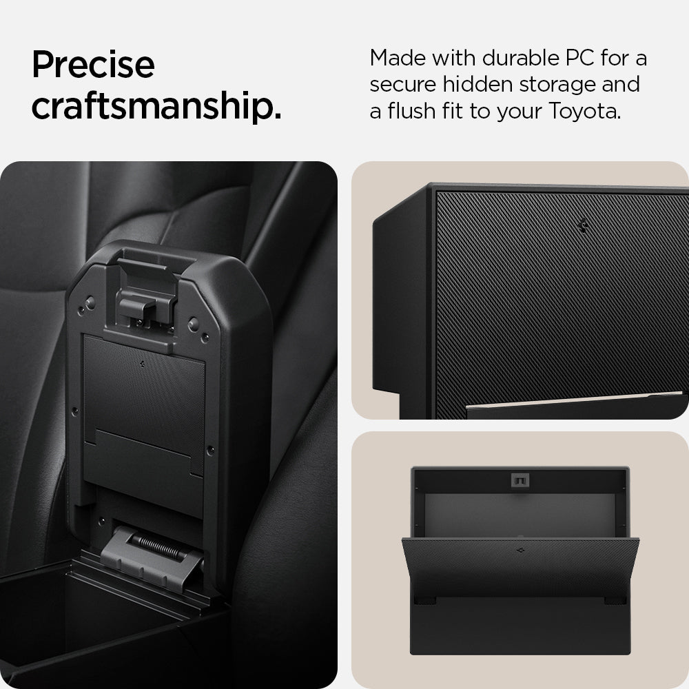 ACP09215 - Toyota Series - Center Console Hidden Storage Box | TYO221 showing the precise craftsmanship. Made with durable PC for secure hidden storage and flush fit to your Toyota