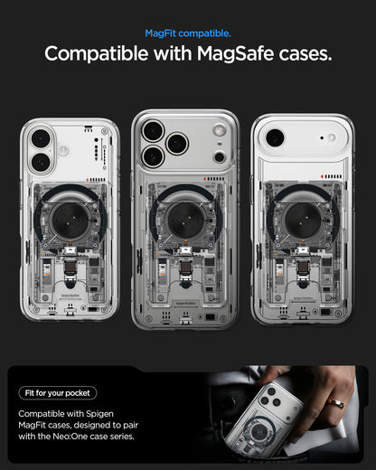 AFA11403 - MagSafe Card Holder Ultra Hybrid Neo One (Mag Fit) showing NeoOne MagFit wallet card holder compatible with Spigen MagFit case series