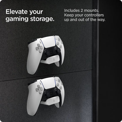 AMP06397 - PlayStation 5 Controller Mount | VG300 in White showing the elevate your gaming storage. Includes 2 mounts. Keep your controllers up and out of the way
