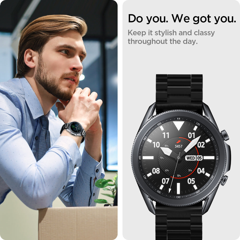 600WB24980 - Galaxy Watch Band (20mm) Modern Fit in black do you. we got you. keep it stylish and classy throughout the day.